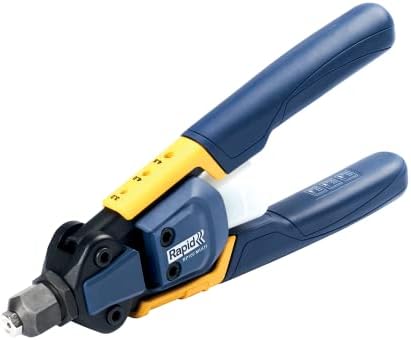 Rapid RP100 Multi Nietzange krafstparend und für Blindnieten 3,2–4,8 mm | Aluminium- & Edelstahlnieten (3,2-4,8 mm); Universalmundstück; kraftsparende Mechanik; Messschieber
