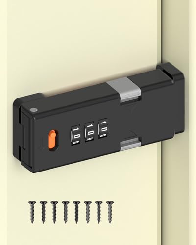 MeBantoo 90 Degree Barn Door Combination Lock, Keyless, Black
