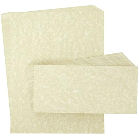 Best Paper Greetings 96 Pack Parchment Stationery Set (48 Textured Paper w/Matching Envelopes) for Writing Letters, Resumes, Business Use (Printer Friendly 8.5 x 11 In) - Writing Paper with Envelopes Cover