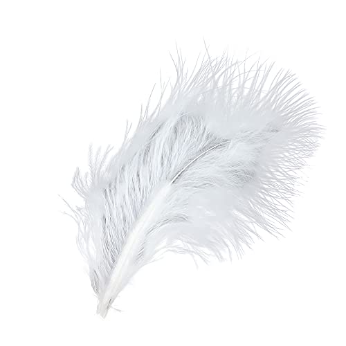 Fearafts 50Pcs Fluffy White Turkey Feathers For Crafts Millinery Hat Trimming Wedding Home Decoration (White) #TOP2