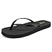 STQ Arch Support Flip Flops for Women Orthopedic Plantar Fasciitis Relief Slim Summer Beach Thong Sandals Leather Orthotic Flip-Flop Yoga Mat Sole Lightweight Comfortable Walking All Black Size 10
