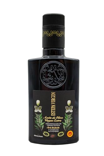 Estepa Virgen - Aceite de Oliva Virgen Extra Premium 0,25L – DOP Estepa – Extracción en Frío – Selección de variedades de la comarca - Frutado intenso – Producción Sostenible – Para Platos Gourmet