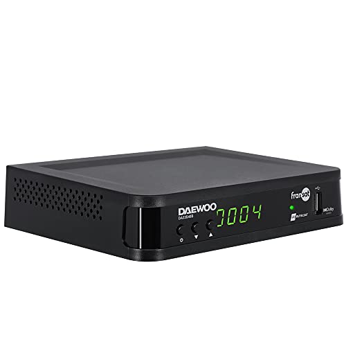 D2 Diffusion Daewoo Décodeur Satellite DVB S/S2 - FRANSAT - avec Carte d'abonnement Incluse - Dolby Digital Plus - AC3 - Tuner - EPG - avec télécommande