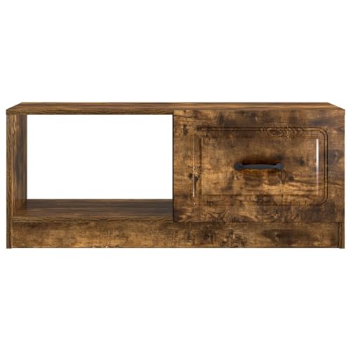 Table basse chêne fumé de 90 cm pour ranger et désencombrer