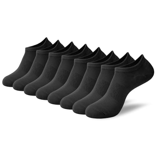 Niofind 4 Pairs Bamboo Trainer Socks for Womens and Mens, No Show Ankle Socks Low Cut Invisible Non Slip Liner Socks Multipack Casual Footies for Sneaker Loafers and Boat Shoes