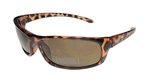 GUESS Mens GU6250 Sport Shield Fashion Sunglasses, Tortoise/Amber