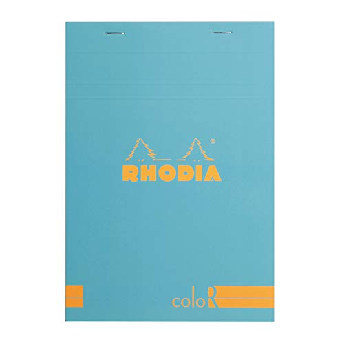 Rhodia A5 Color Head Stapled Pad No16, Lined - Turquoise Blue