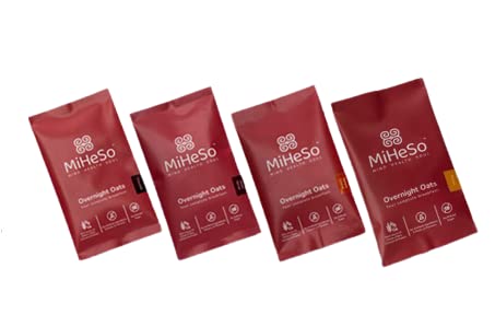Image of MiHeSo Mind Health Soul Overnight Oats 240g | Wholegrain Premium Oats | No Preservatives| Loaded with Super Seeds | High Protein, Calcium and Fibre Content (Assorted (Trial Pack))