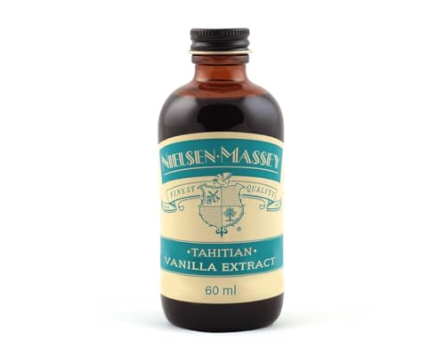 Nielsen-Massey Extracto de vainilla de Tahití 60 ml, extracto natural con vainas de Tahití, aroma floral para postres, helados, bebidas y repostería, sin aditivos artificiales
