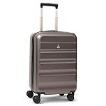 Aerolite 55x35x25 cm Hard Shell Carry On Hand Cabin Luggage Suitcase 55x35x25 with 4 Wheels, Maximum Size for Air Europa Air France & KLM (Charcoal V2)