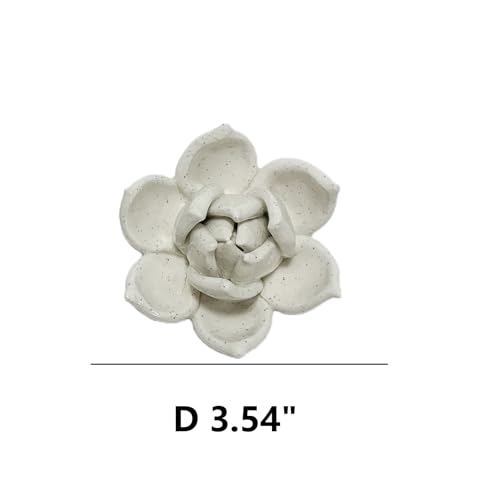 Image of Ceramic Flower Wall Art Decor, Artificial Flower Wall Sculpture,Handmade Ceramic Flowers for Home,Hallway,Living Room, Kitchen,Bathroom (Spotted Color,Succulent Plants, 3.54 inch)