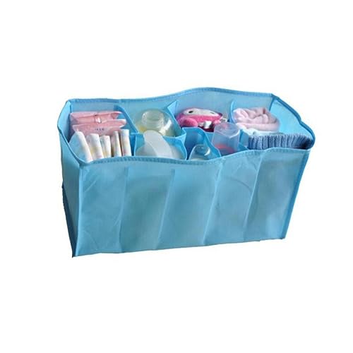 Bolsa organizadora multi compartment para pañales azul miniatura 1