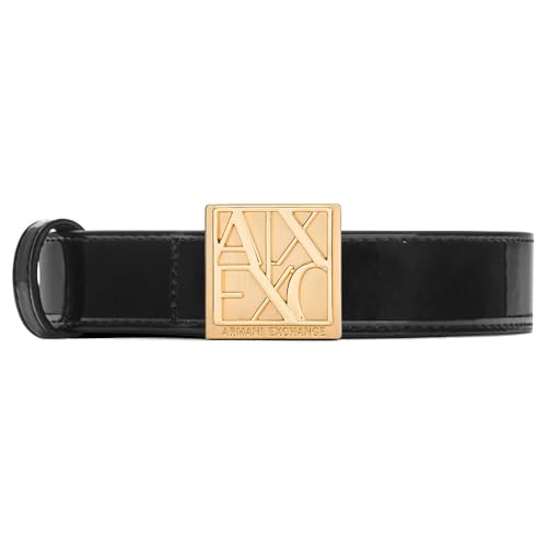 Ceinture femme Armani Exchange avec plaque logo dorée