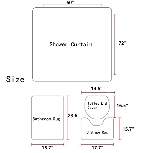 Aatter Cute Cat Shower Curtain Sets Kids Funny Cat Child Children Cartoon Animal Pets Bathroom Decor Mat Waterproof Fabric Polyester Accessories With Rug Set 4Pcs (W60''Xh72'') 12 Hooks Included #TOP6