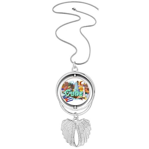 Collier Pendentif Ailes d'ange de Guantanamo Trinidad Cuba Bijoux Rotatifs