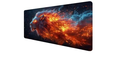 Mouse Pad Grand Format Lion Tapis de Souris Bureau Antidérapant Imperméable PC