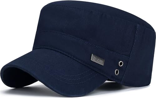 Sombrero de cadete plano de algodón resistente estilo militar unisex