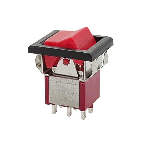 Interrupteur à bascule KNX202-J rouge ON-ON 3A miniature 250VAC en lot de 2 pièces