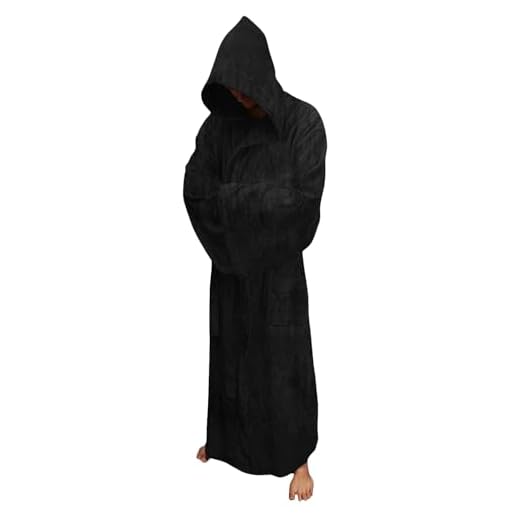 Seaehey Roupão de banho unissex cavaleiro adulto com capuz roupão de Halloween cosplay de lã para homens e mulheres, Preto, Tamanho Único