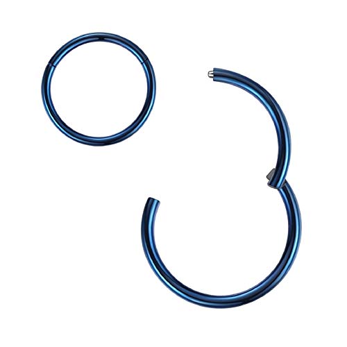 ORANGELOVE Blue 6mm 16g Cartilage Hoop Nose Ring - Helix, Daith & Tragus Earrings - Surgical Steel