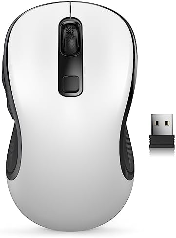 Trueque Wireless Mouse for Laptop, 2.4GHz Ergonomic Computer Mouse with Back & Forward Buttons, 3-Level DPI, 6 Buttons, Optical USB Cordless Mice for Windows Chromebook MacBook PC