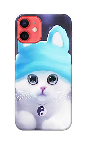 Image of Chinese Cutie Kitten Cat Big Eyes Lovely Girl Ears Hard Back Case Cover for Apple iPhone 12 / iPhone 12 Pro (6.1 inch), A2403, A2172, A2402, A2407 Back Cover -(J5) VNS2221