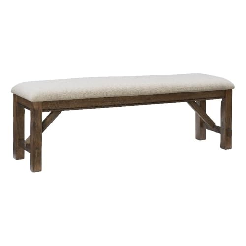 Powell Linon Turino Wood Dining Bench in Rustic Umber Brown