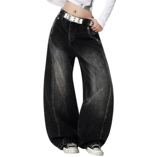 OTEEGX Baggy Jeans Women High Rise Barrel Jeans Wide Leg Oversized
