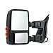 VEVOR Towing Mirrors Fit for 2008-2016 Ford F250 F350 F450 F550 Super Duty Power Heated with Signal Light LED Arrow Signal Light, Plane & Convex Glass, Manual Controlling Telescoping Folding, Black