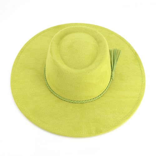 Image of LIDHAY Wide Brim Fedora Hat for Men Women Big Rancher Felt Hat Pork Pie Jazz Hat