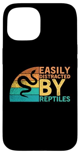 Retro Vintage Easily Distracted By Reptiles Snake Lover X}zP[X iPhone 15 p