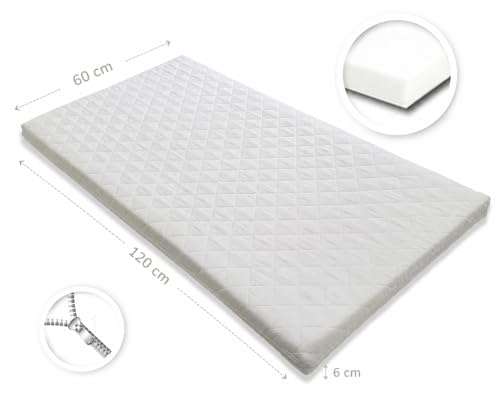 Lit bébé Ted 120x60 avec matelas + sommier réglable Bello24
