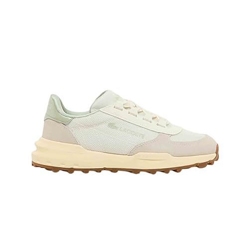 Lacoste Elite Active Evo Damen-Sneaker, gebrochenes Weiß, helles Khaki, 37 EU