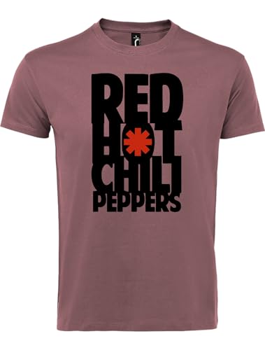 Camiseta Red Hot Chili Peppers, Rock, Punk conciertos música (FR/ES, Letras, XL, Regular, Regular, Rosa Viejo)