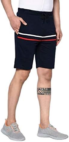 GlitoMen's Shorts Side Stripe & Pockets Casual Regular Fit Cotton Shorts