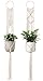 Mkono 2Pcs Macrame Plant Hangers Indoor Wall Hanging Planter Holder Cotton Rope Home Boho Decor 40 inches