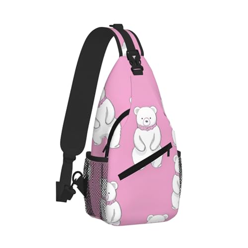 Polar Bear Red Printing Cross Chest Bag Diagonally Sling Backpack Crossbody Shoulder Bags Sling Travel Hiking Daypack2