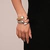 YANCHUN Chunky Silver Bangles Stackable Bracelets for Women Non Tarnish Gold Pearl Bracelet Stack Trendy Jewelry Gifts #1