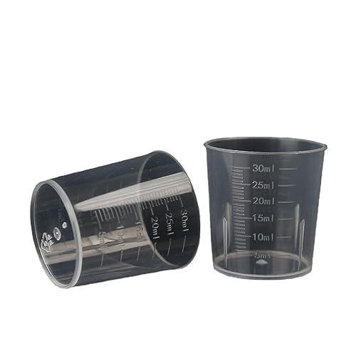 Distinct® 5pcs 30ml Plastic Liquid Measuring Cups Transparent Clear Plastic Graduated Kitchen Cooking Medicine Measure Tool