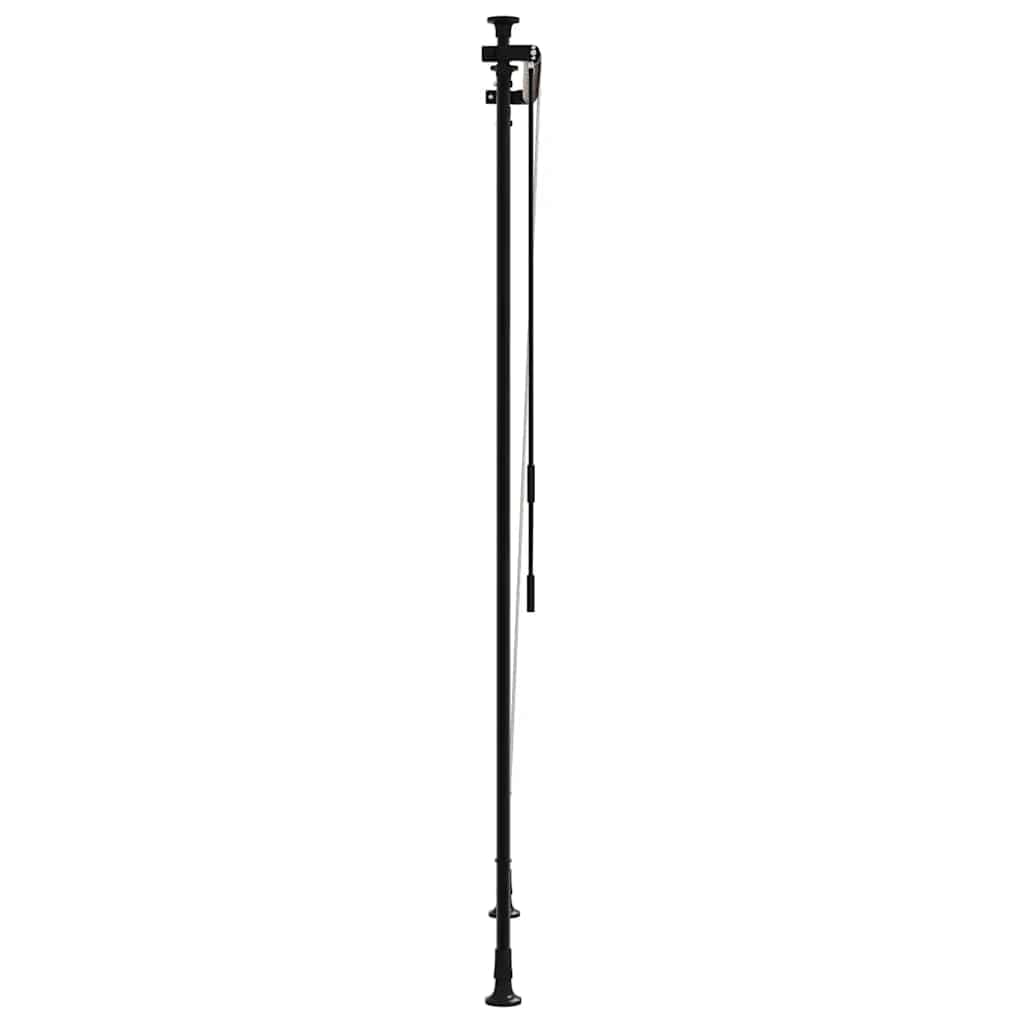 Markiza tarasowa żółto-biała 100x270 cm z regulowaną wysokością 225-275 cm, stalowa rama i tkanina PU odporna na promienie UV, roletka zewnętrzna z korbą do zwijania na balkon