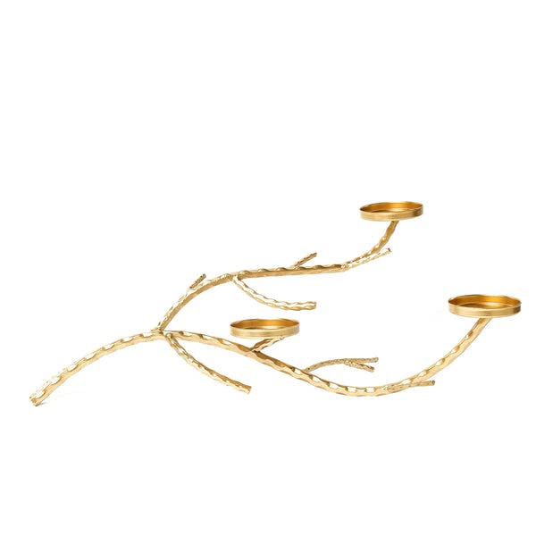 TABLECLOTHSFACTORY 2ft Gold Metal Tree Branch Candelabra Mercury Votive Candle Holders, Twig Branch Candle Stand