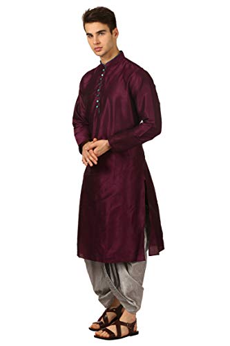 Image of Royal Kurta Men's Cotton Silk Dhoti Kurta (White)