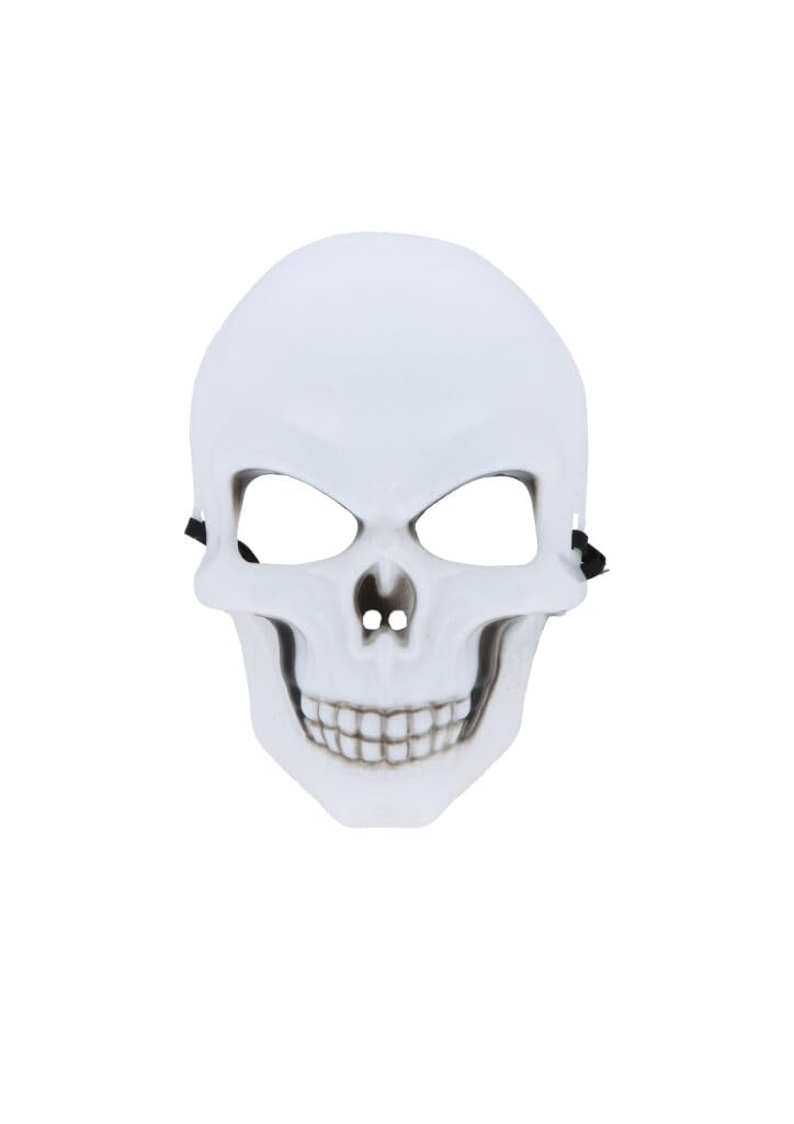 White Skeleton Mask – Full Face Halloween Skull Mask for Adults, Scary Fancy Dress Costume Accessory, Horror Party, Cosplay & Trick or Treat(PACK OF 6)