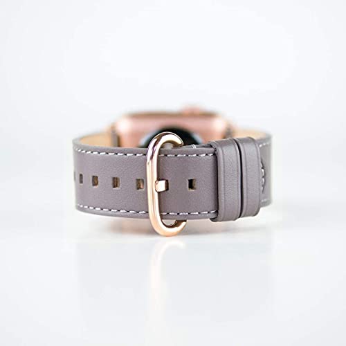Alto Leather Band Compatible With Apple Watch Band 38Mm 41Mm 40Mm, Classic Handmade Premium Italian Aniline Full Grain Leather Replacement Strap For Women Men, Iwatch Bands For Apple Watch Series 8 Series 7 6 Se 5 4 3 2 1 (Cement Gray) #TOP7