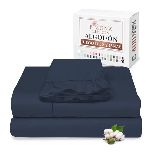 Azul Oscuro - 3 Pzs. Juego de sábana - Cama - 90cm