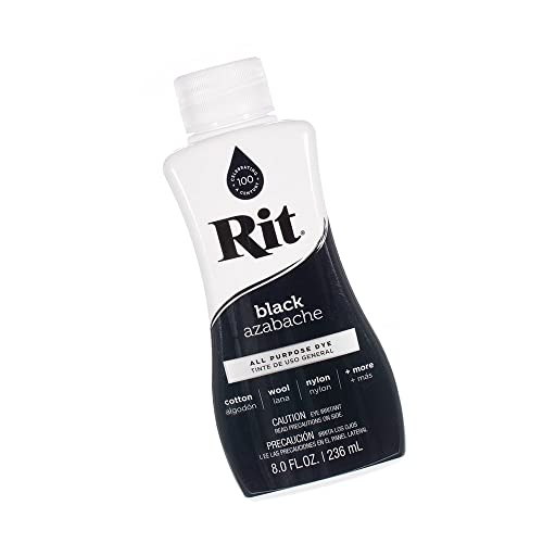 Craft County Rit Dye – 8 Oz. Liquid Fabric Dye for Clothing, Décor, and Crafts, Black (RIT-LIQ-BLK-~CC_BM629)