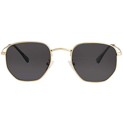 Image of Kursan Small Round Metal Polarized Sunglasses for Men Women Mirrored Lens Classic Circle Sun Glasses