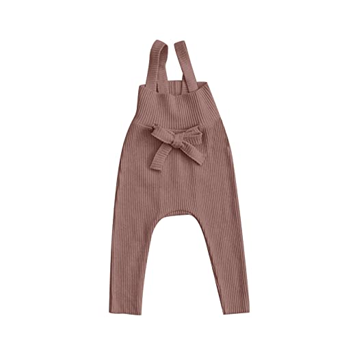 Baby Ribbed Knit Overall Newborn Boy Girl Knitted Romper Outfits Neutral Infant Clothes Button Solid Bodysuit