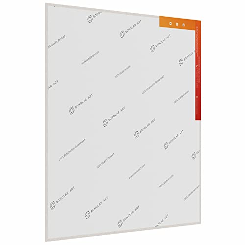 Image of Scholar Art Hobby Series 04 Oz (230 GSM) 100% Cotton Canvas Panel Board for Painting (White Blank Canvas Boards for Acrylic Paint, Oil Paint, Wet & Dry Media) | 16 inchx16 inch (40x40 cm), Pack of 6