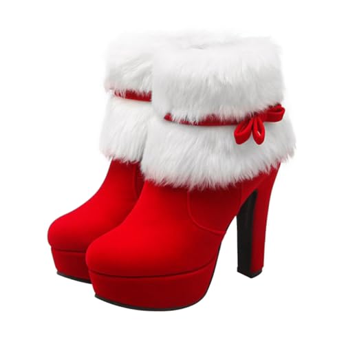 Bottines hiver à talons hauts pour femmes le cadeau idéal pour tenues de Noël